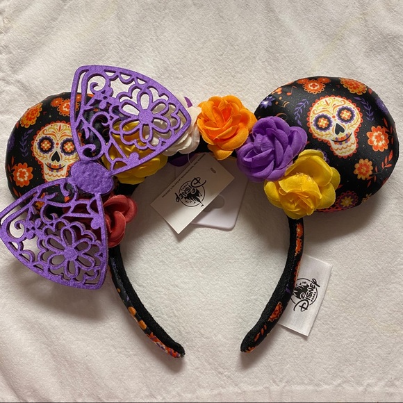 Disney Parks Halloween 2019 Dia de Los Muertos Coco Minnie Ears Headband NWT